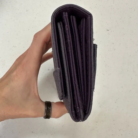Purple Long Wallet Mundi Multi Pockets Compartments Card Slots NWT - Picture 4 of 6